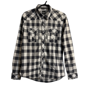 7 Diamonds Plaid Button Down Shirt Long Sleeve Western Style Size M‎